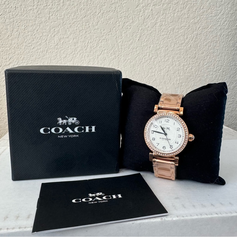NIB Coach Madison Rose Gold Tone Stainless Steels Women Watch - 14502398